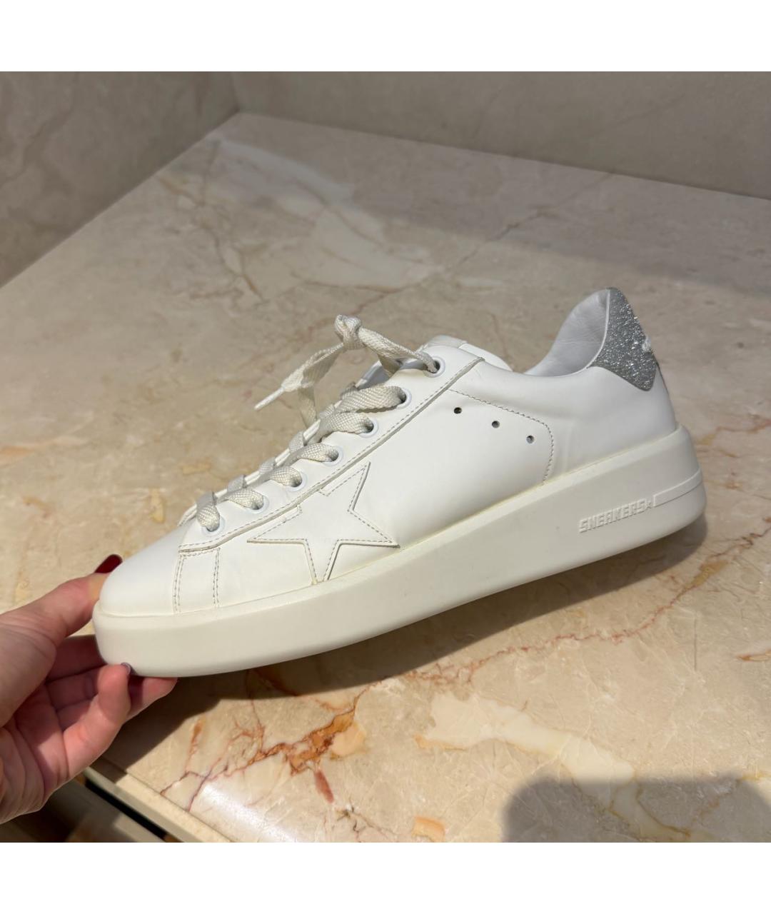 GOLDEN GOOSE Белые кожаные кеды, фото 4