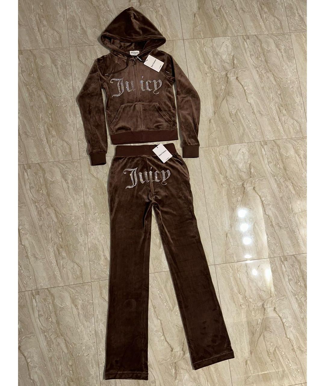 JUICY COUTURE Коричневый велюровый спортивные костюмы, фото 6