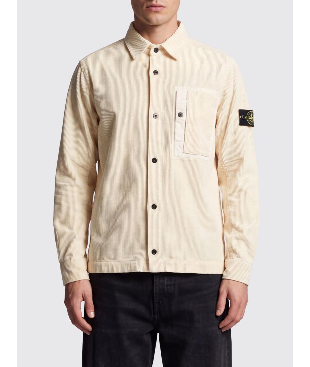 STONE ISLAND Белая хлопковая куртка, фото 2
