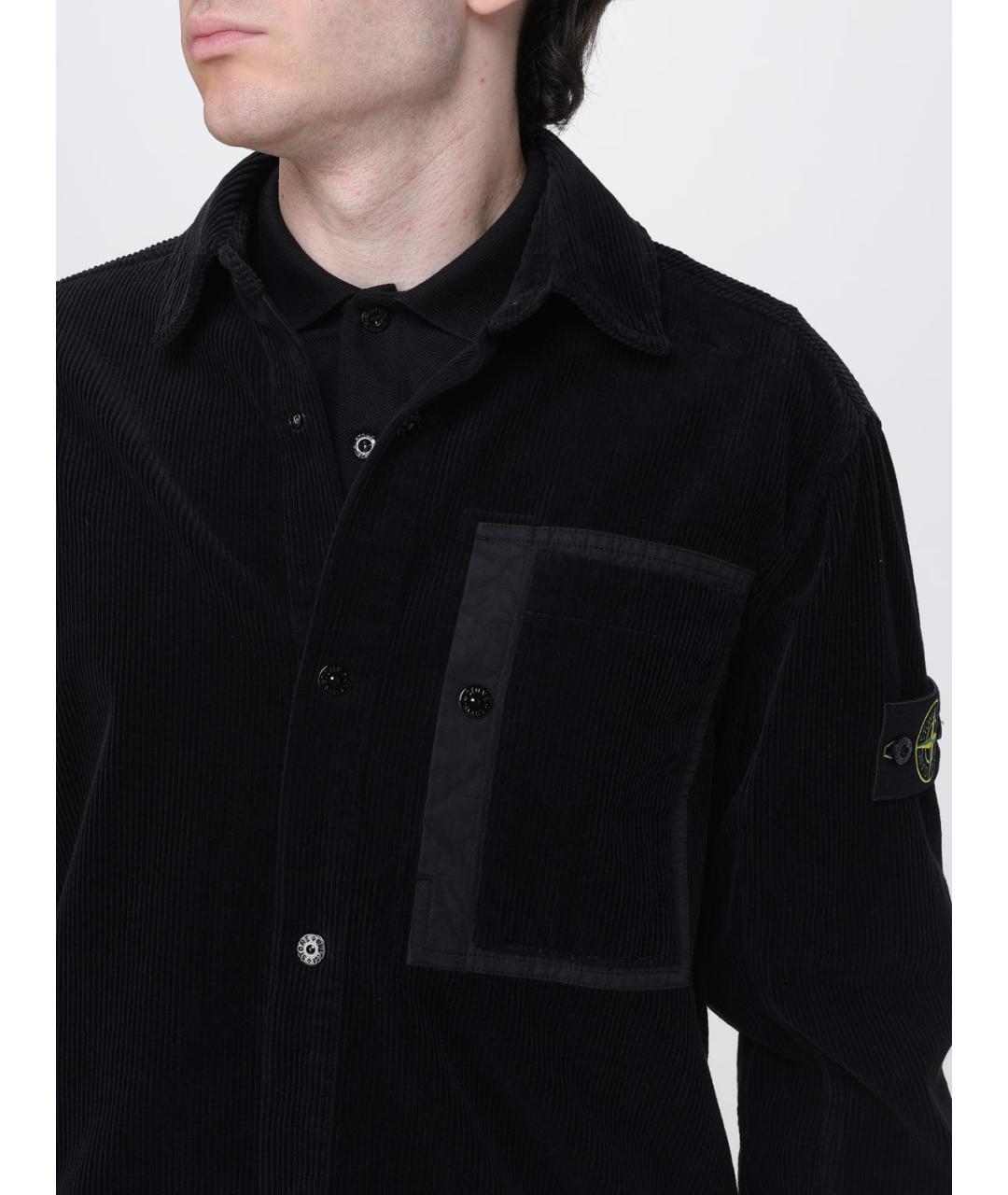 STONE ISLAND Черная хлопковая куртка, фото 5