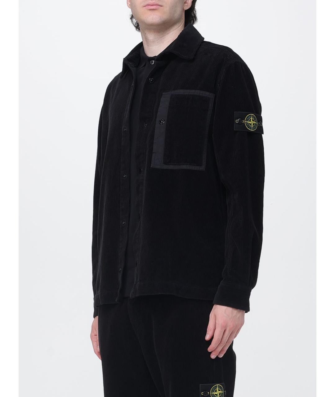STONE ISLAND Черная хлопковая куртка, фото 4
