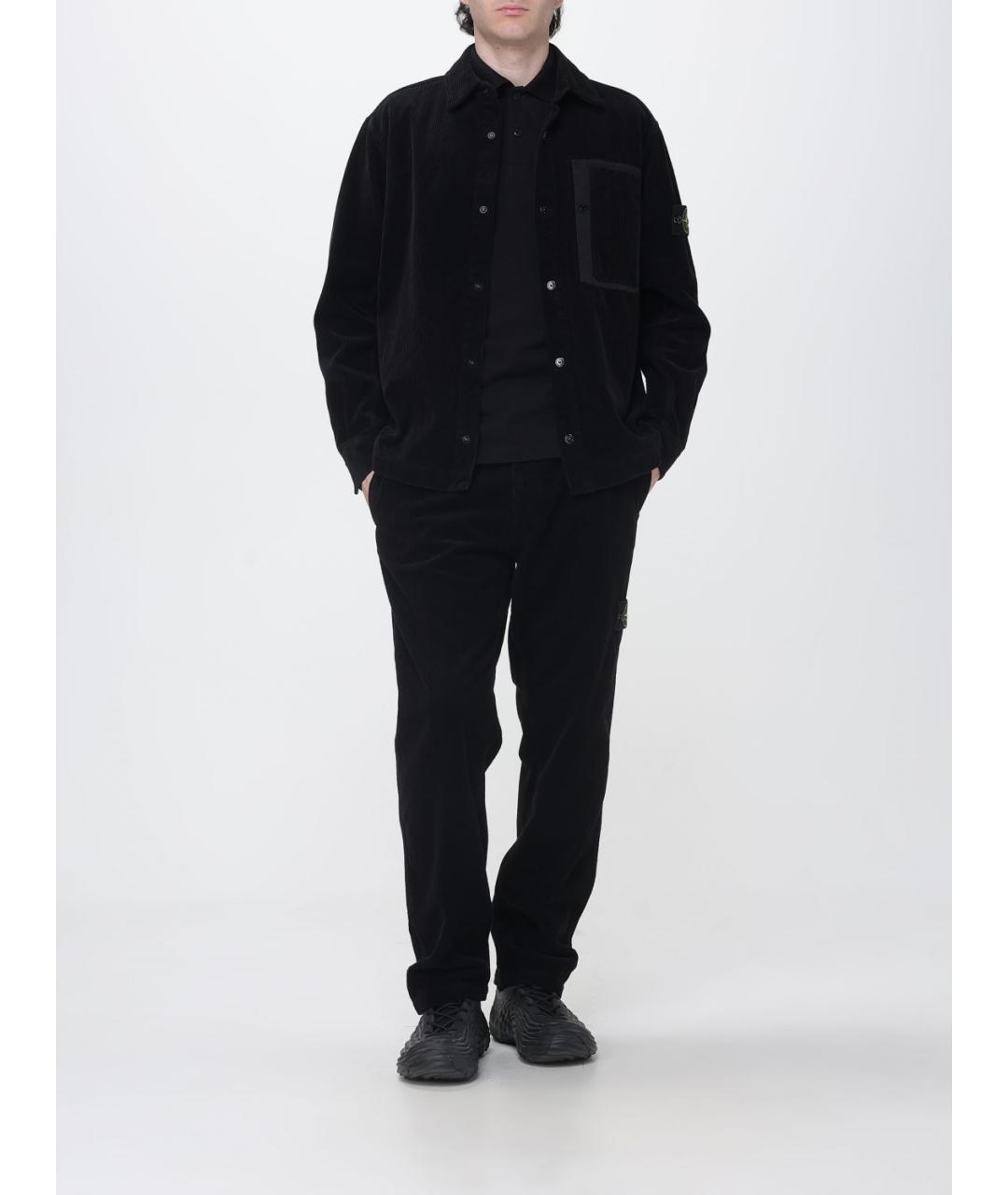 STONE ISLAND Черная хлопковая куртка, фото 2