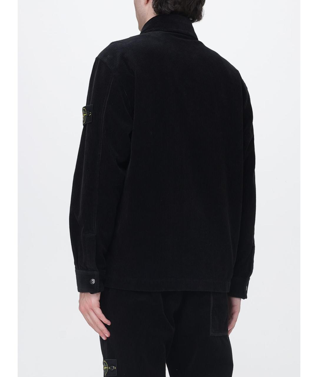 STONE ISLAND Черная хлопковая куртка, фото 3