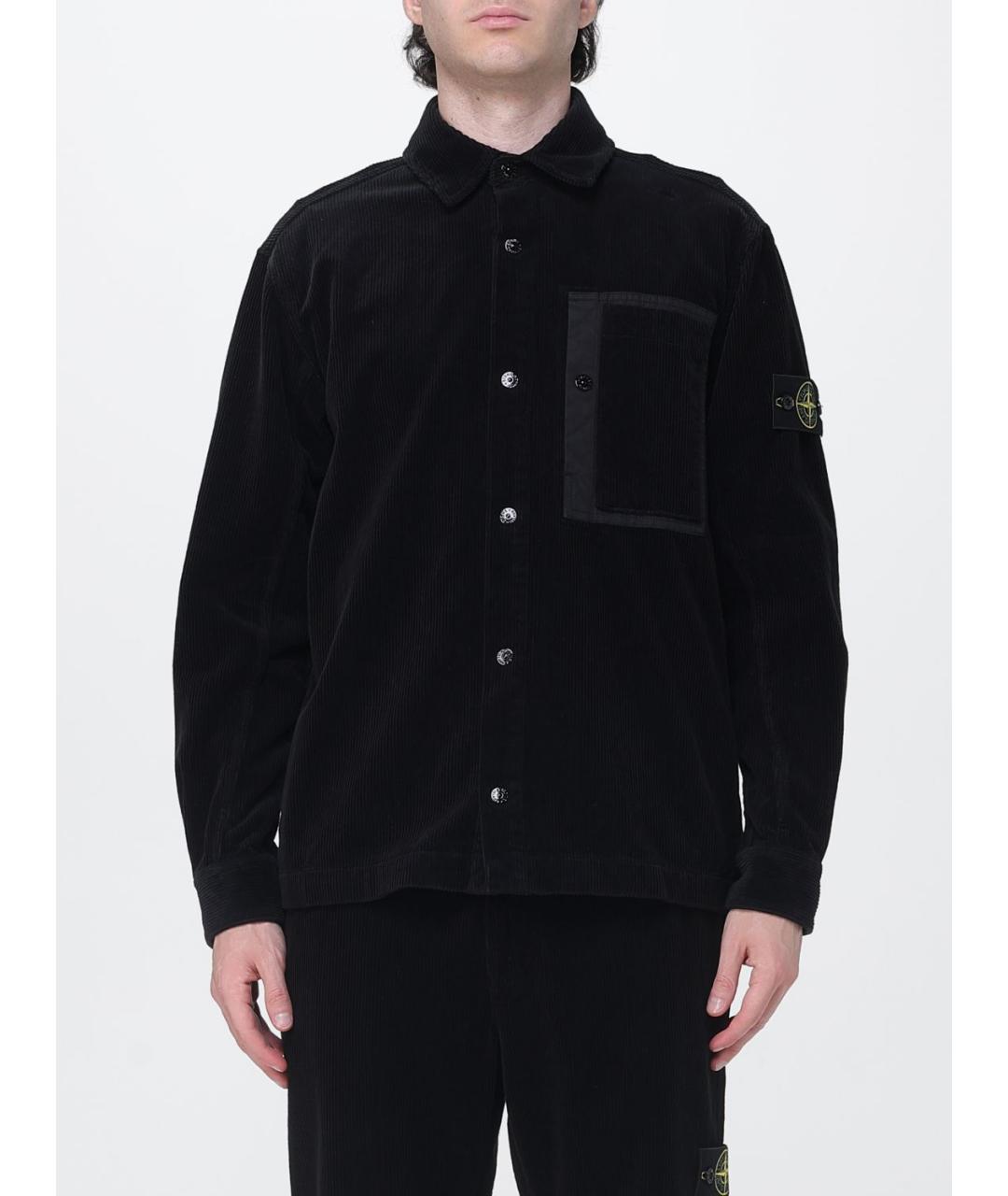STONE ISLAND Черная хлопковая куртка, фото 6