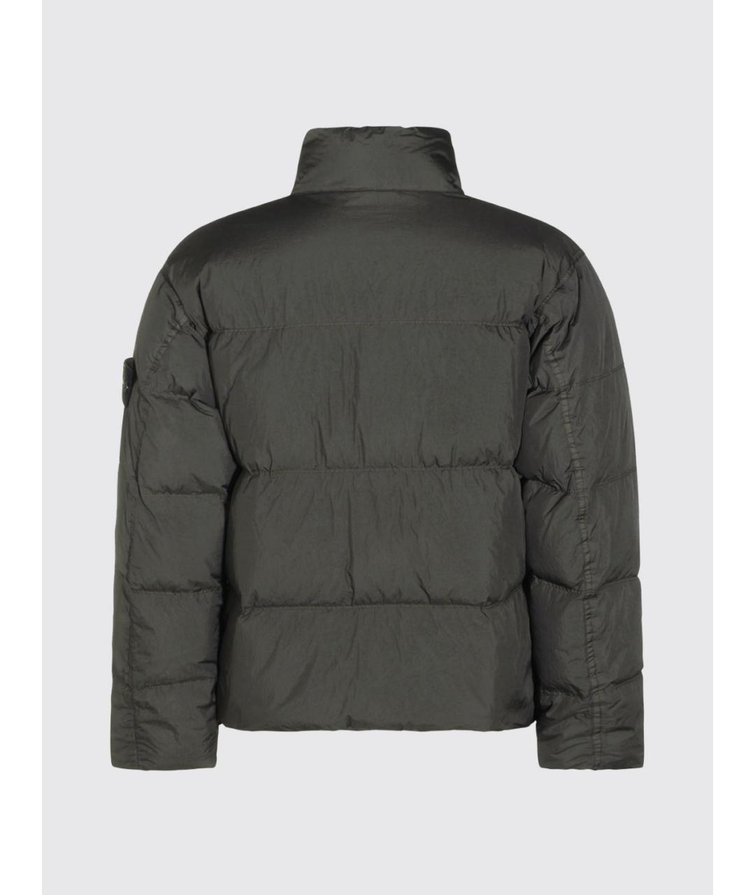 STONE ISLAND Серый полиамидовый пуховик, фото 3