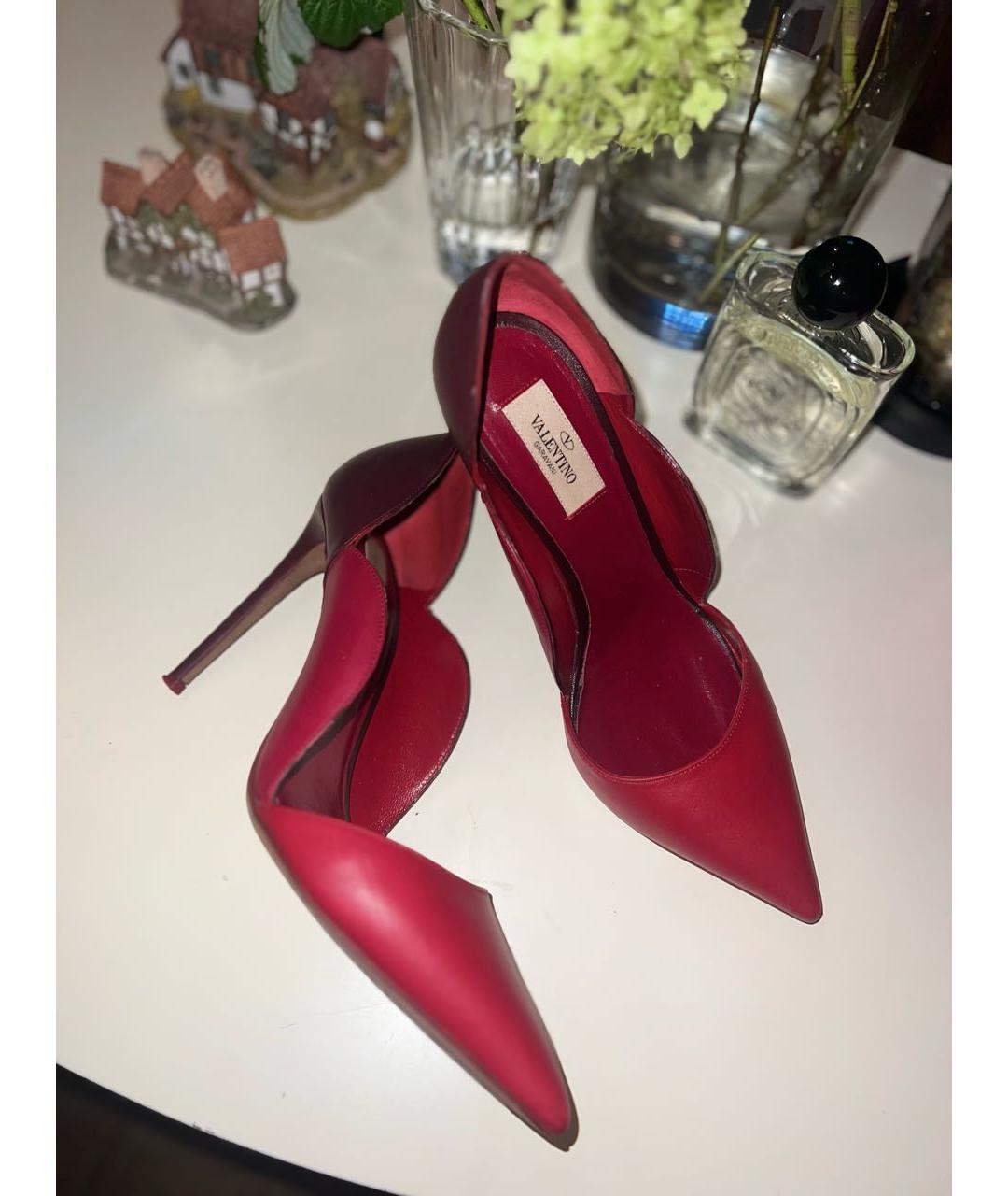 VALENTINO Бордовые кожаные туфли, фото 2