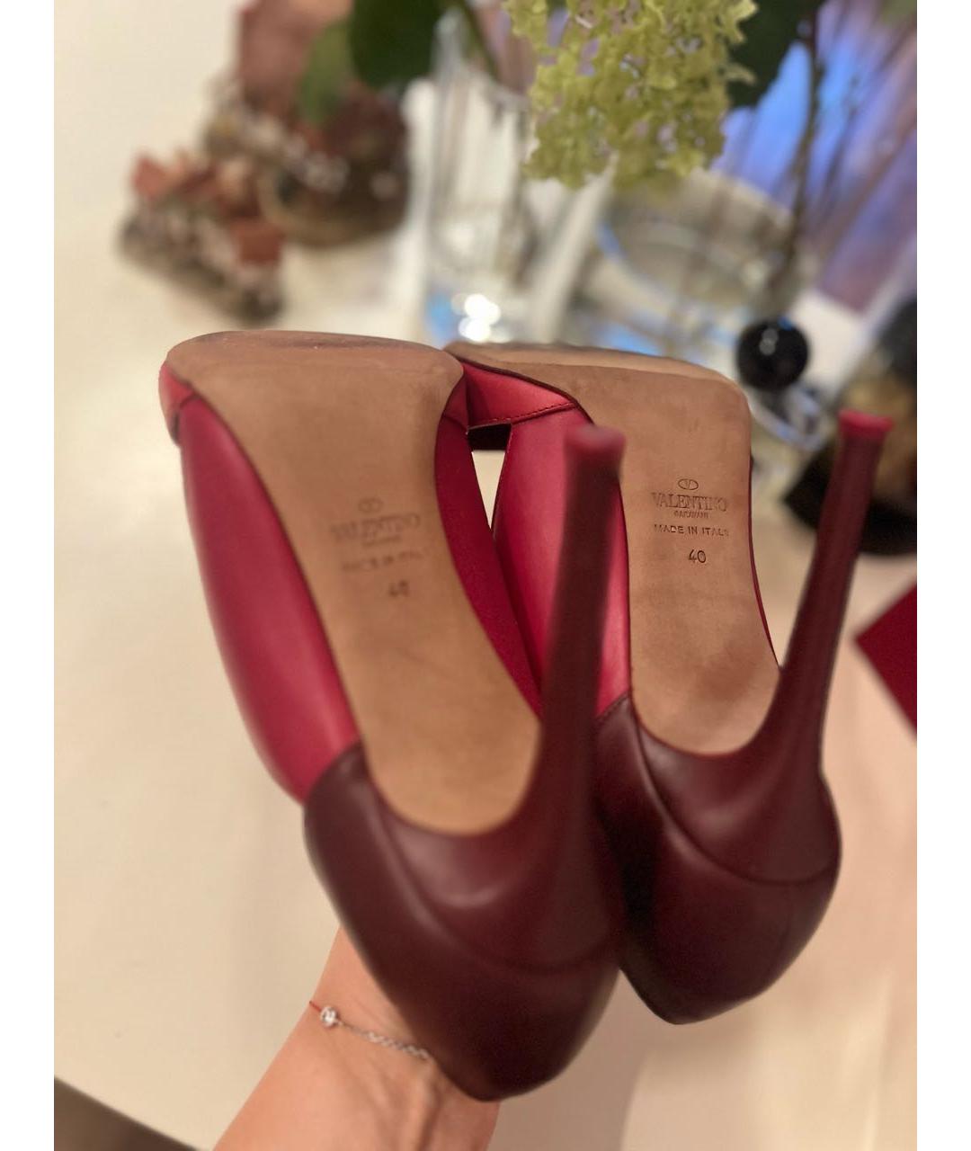 VALENTINO Бордовые кожаные туфли, фото 5