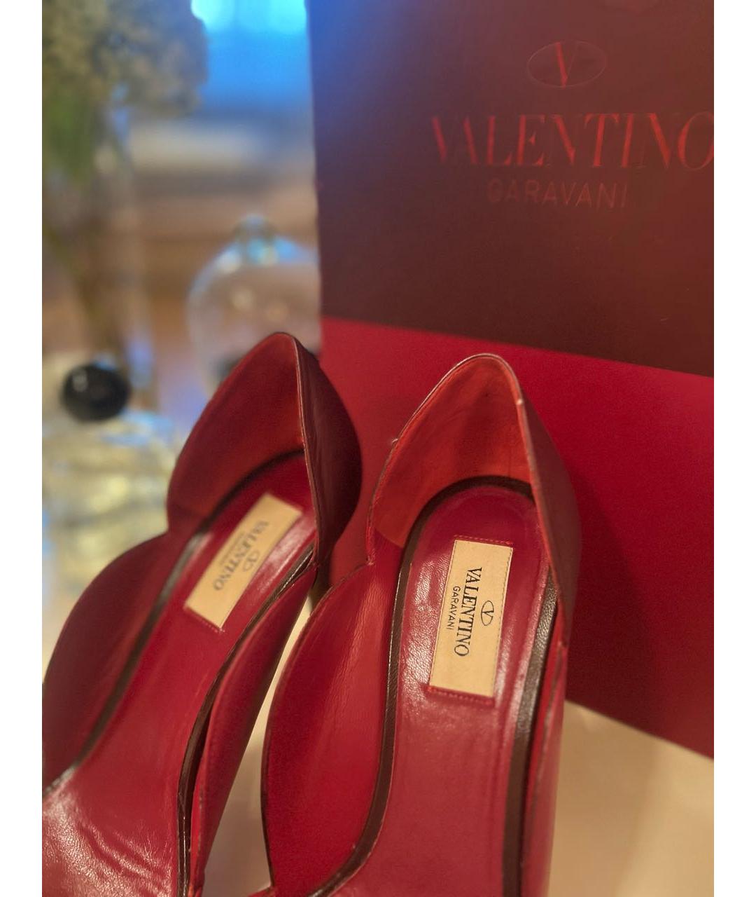 VALENTINO Бордовые кожаные туфли, фото 7