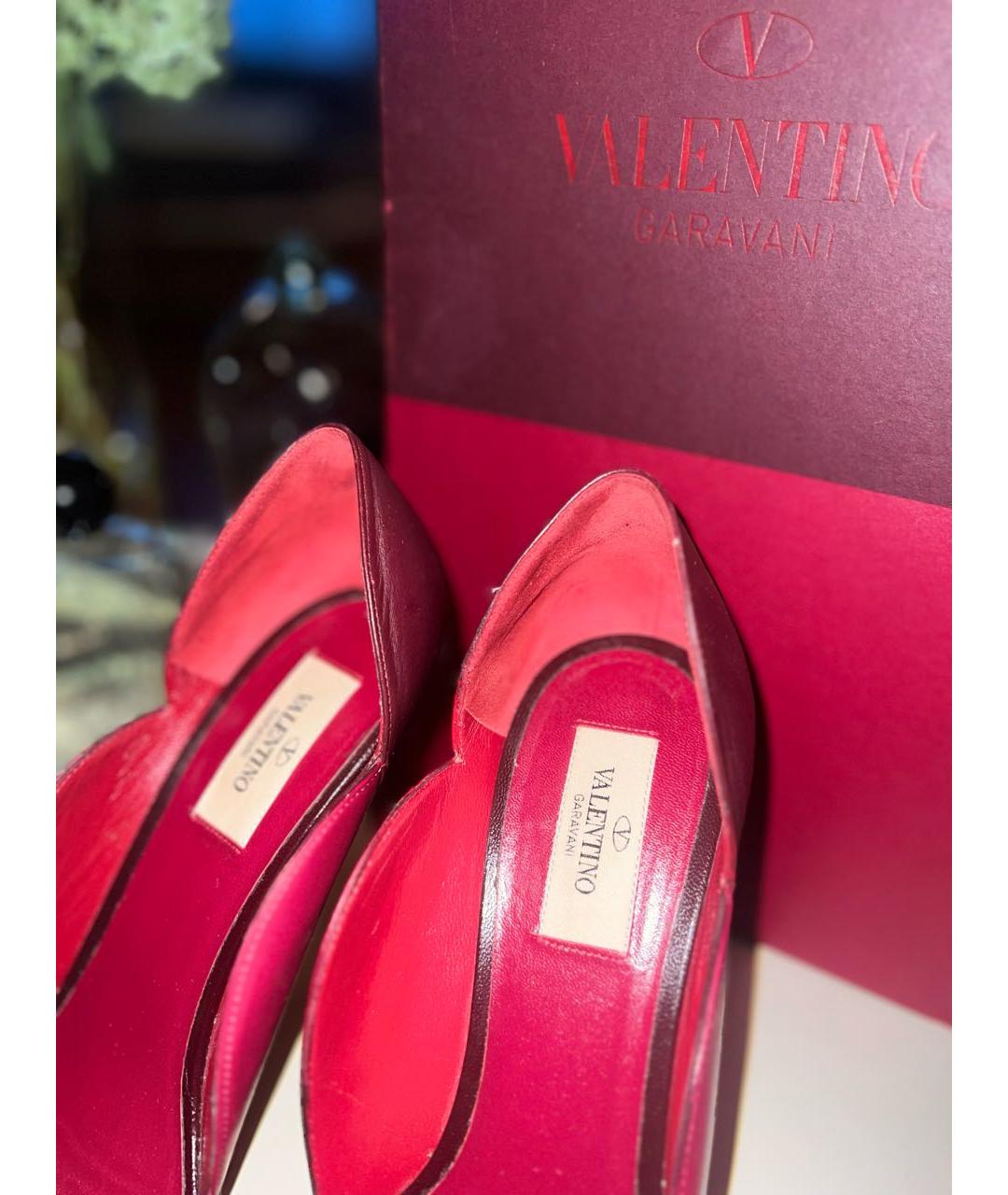 VALENTINO Бордовые кожаные туфли, фото 8