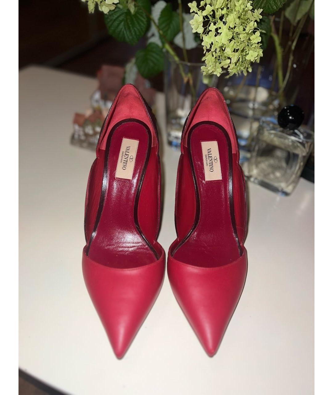 VALENTINO Бордовые кожаные туфли, фото 4