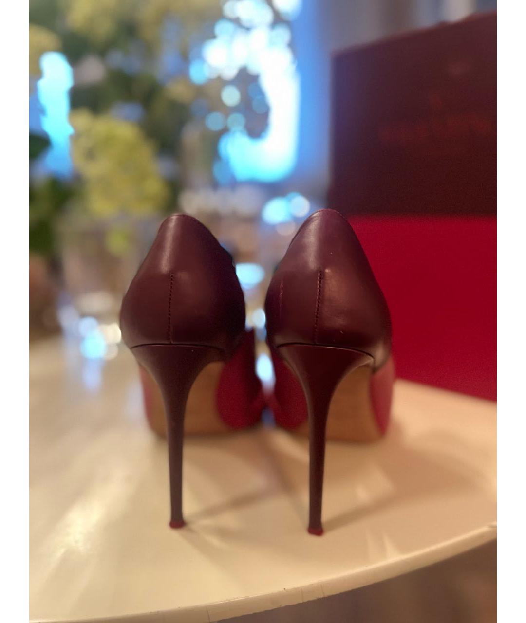 VALENTINO Бордовые кожаные туфли, фото 6