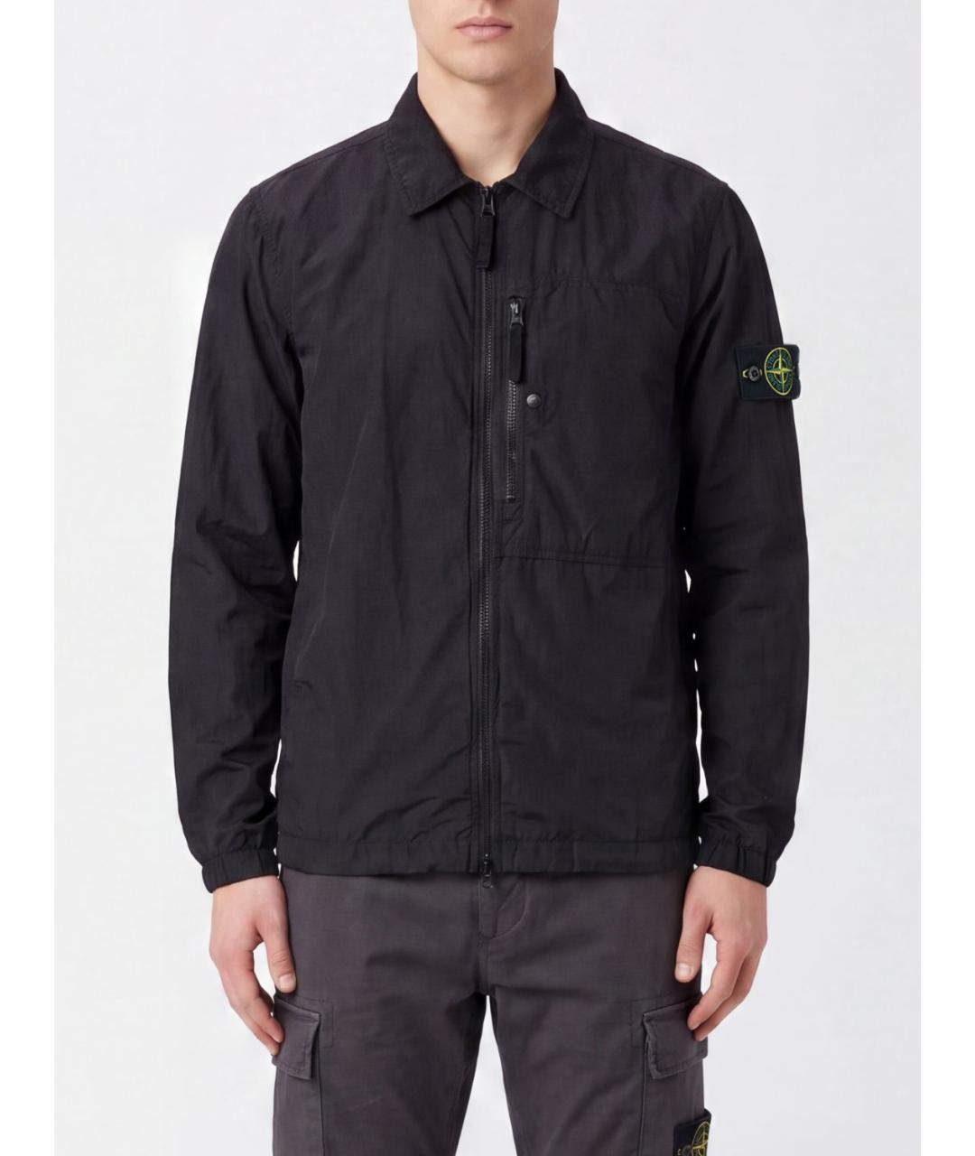 STONE ISLAND Черная нейлоновая куртка, фото 2
