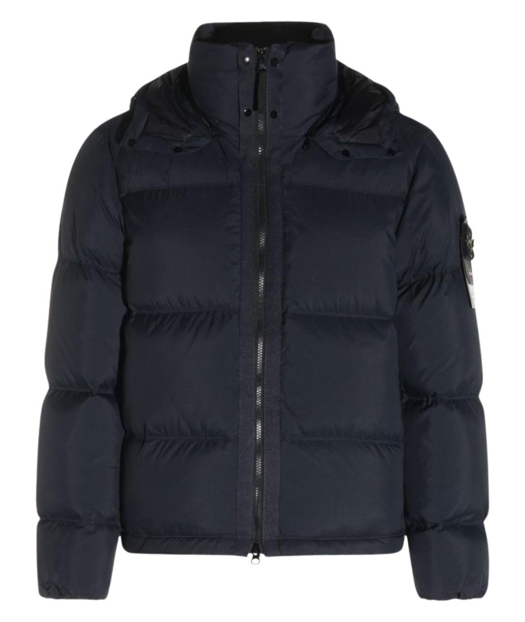 STONE ISLAND Синий полиамидовый пуховик, фото 1