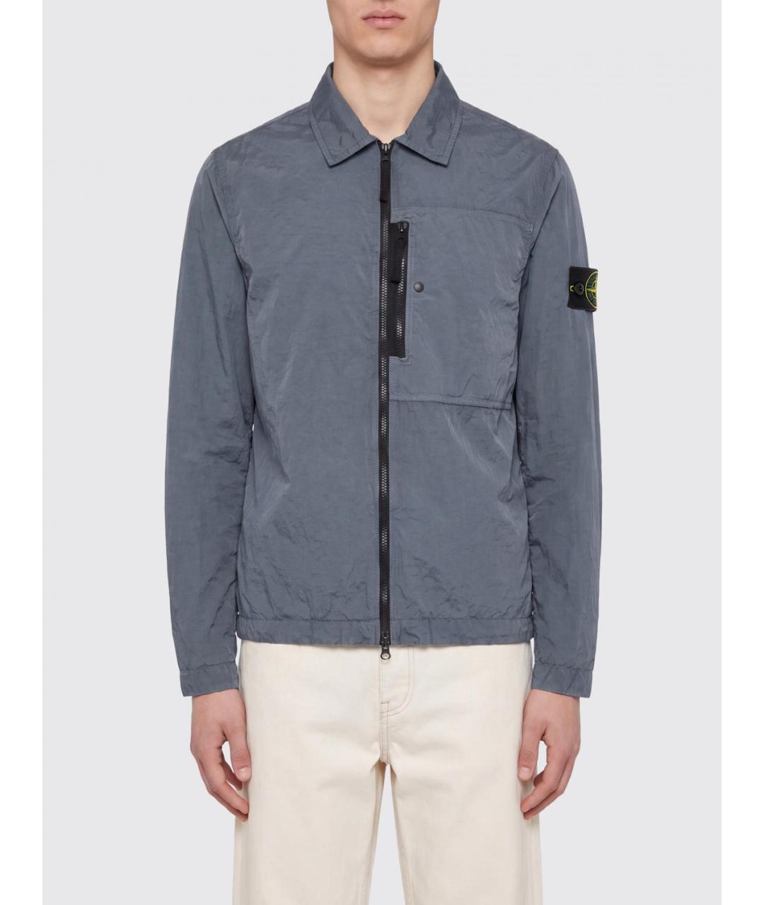 STONE ISLAND Серая нейлоновая куртка, фото 2