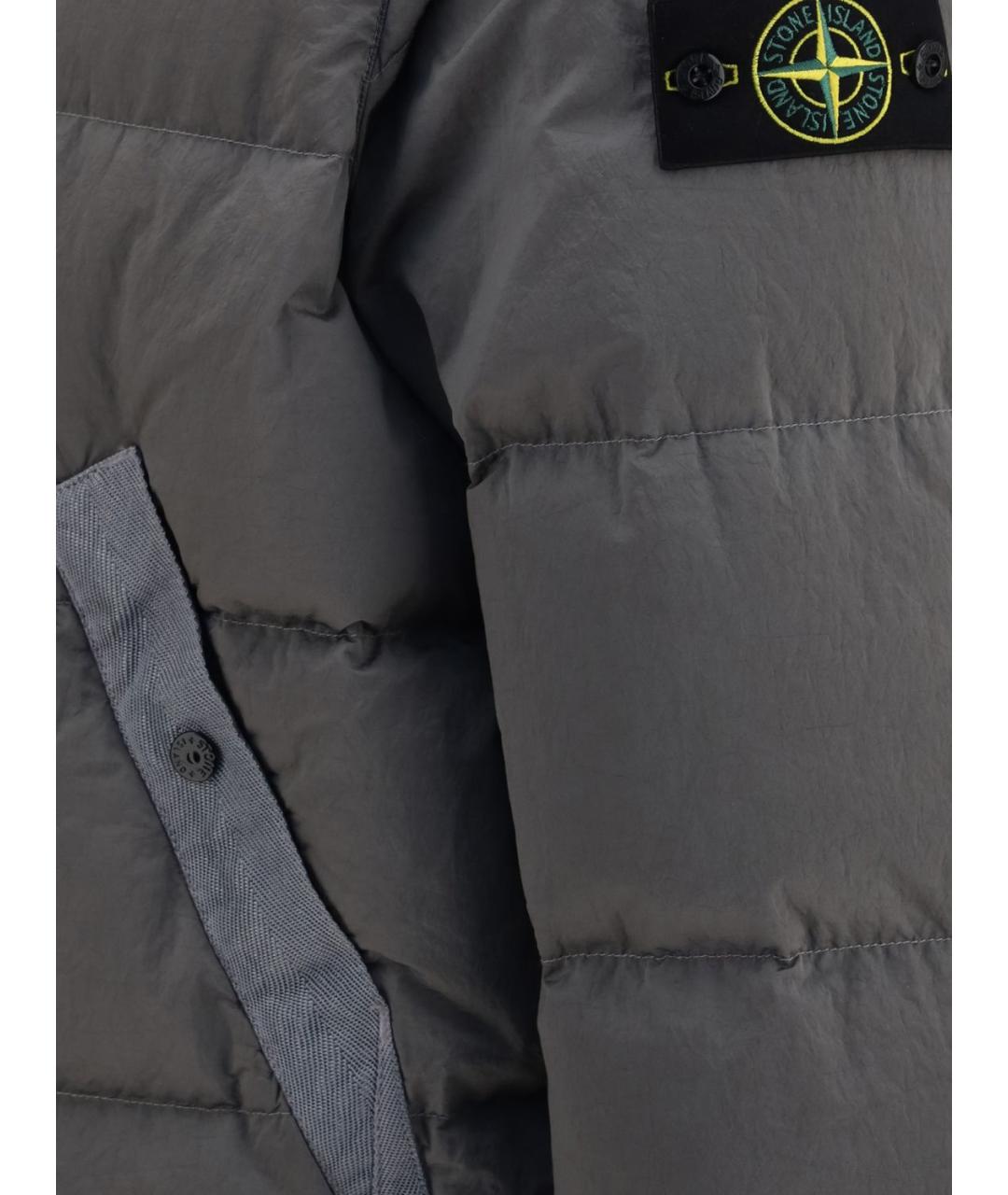 STONE ISLAND Серая полиамидовая куртка, фото 4