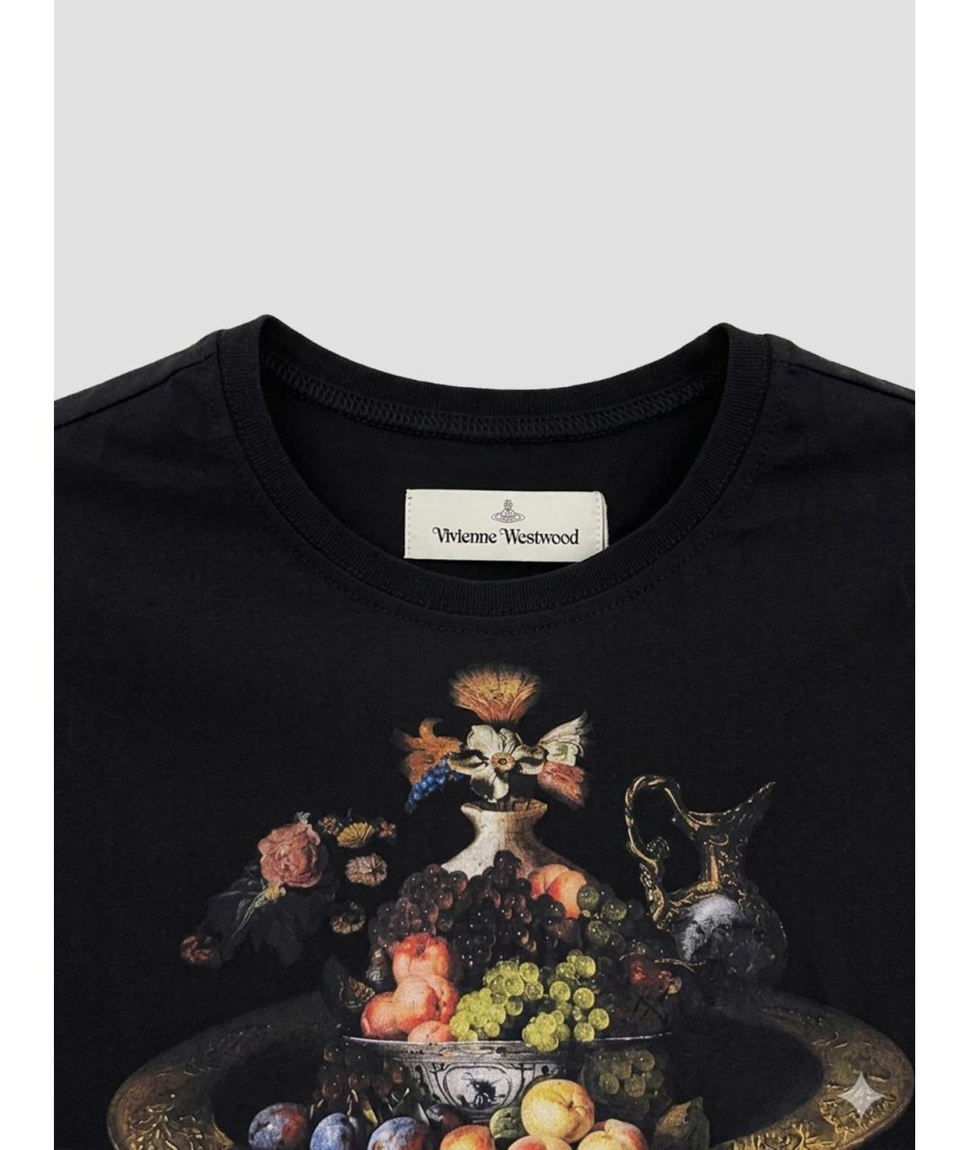 VIVIENNE WESTWOOD Черная хлопковая футболка, фото 3