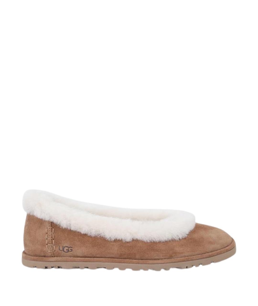 UGG Коричневые замшевые балетки, фото 1