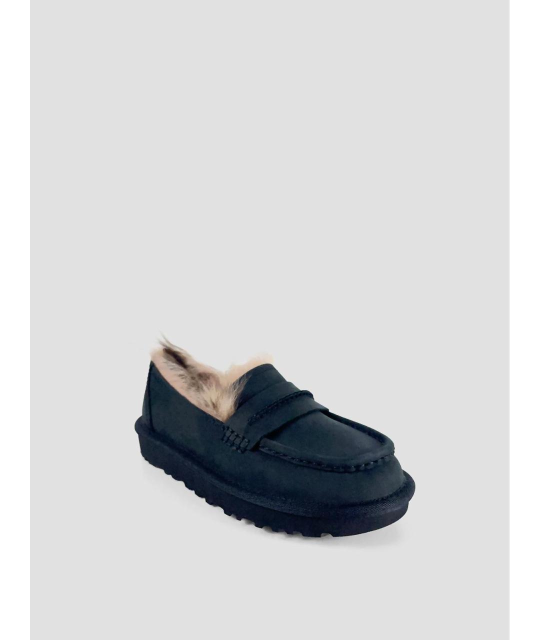 UGG Черные кожаные лоферы, фото 2