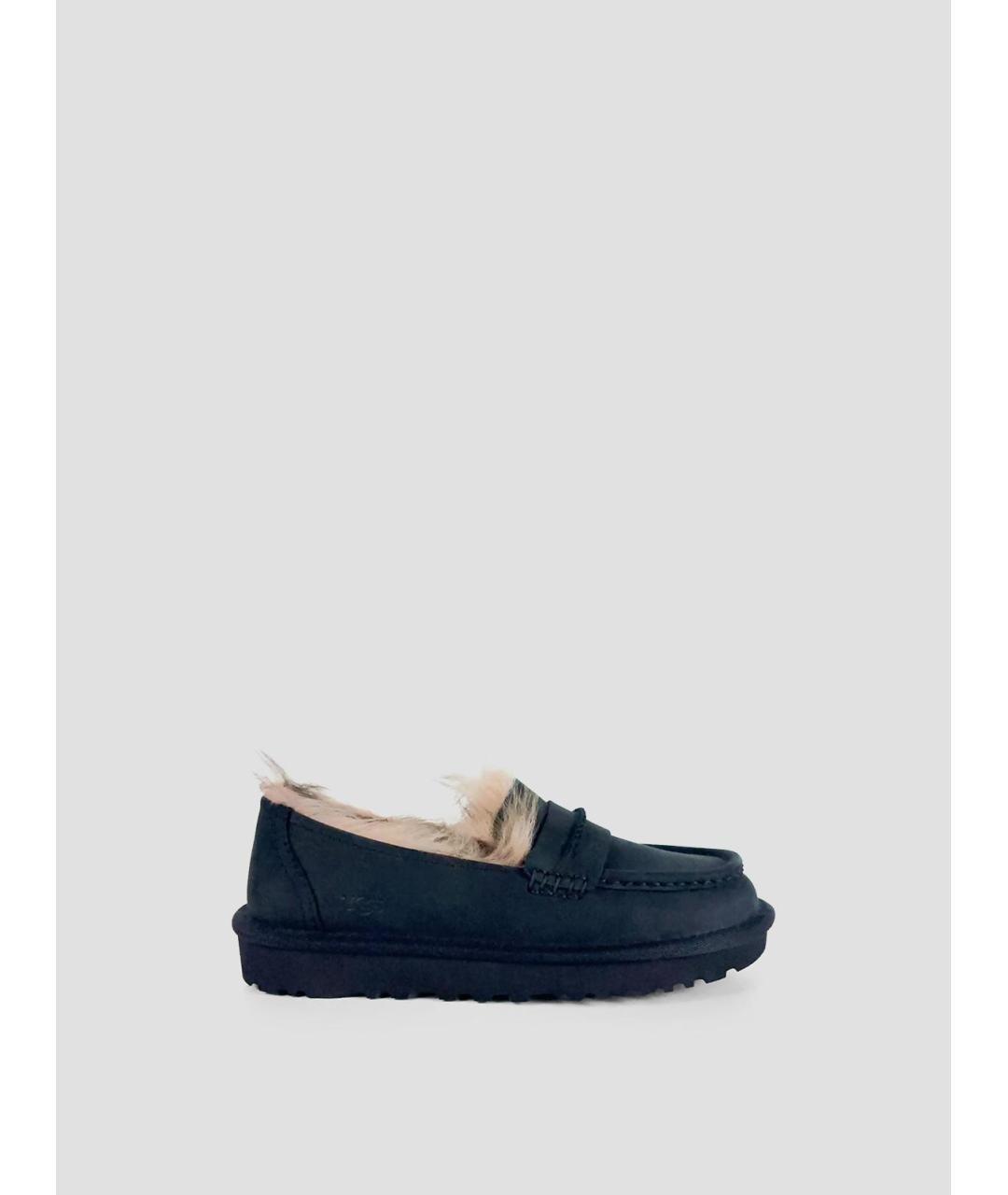 UGG Черные кожаные лоферы, фото 4