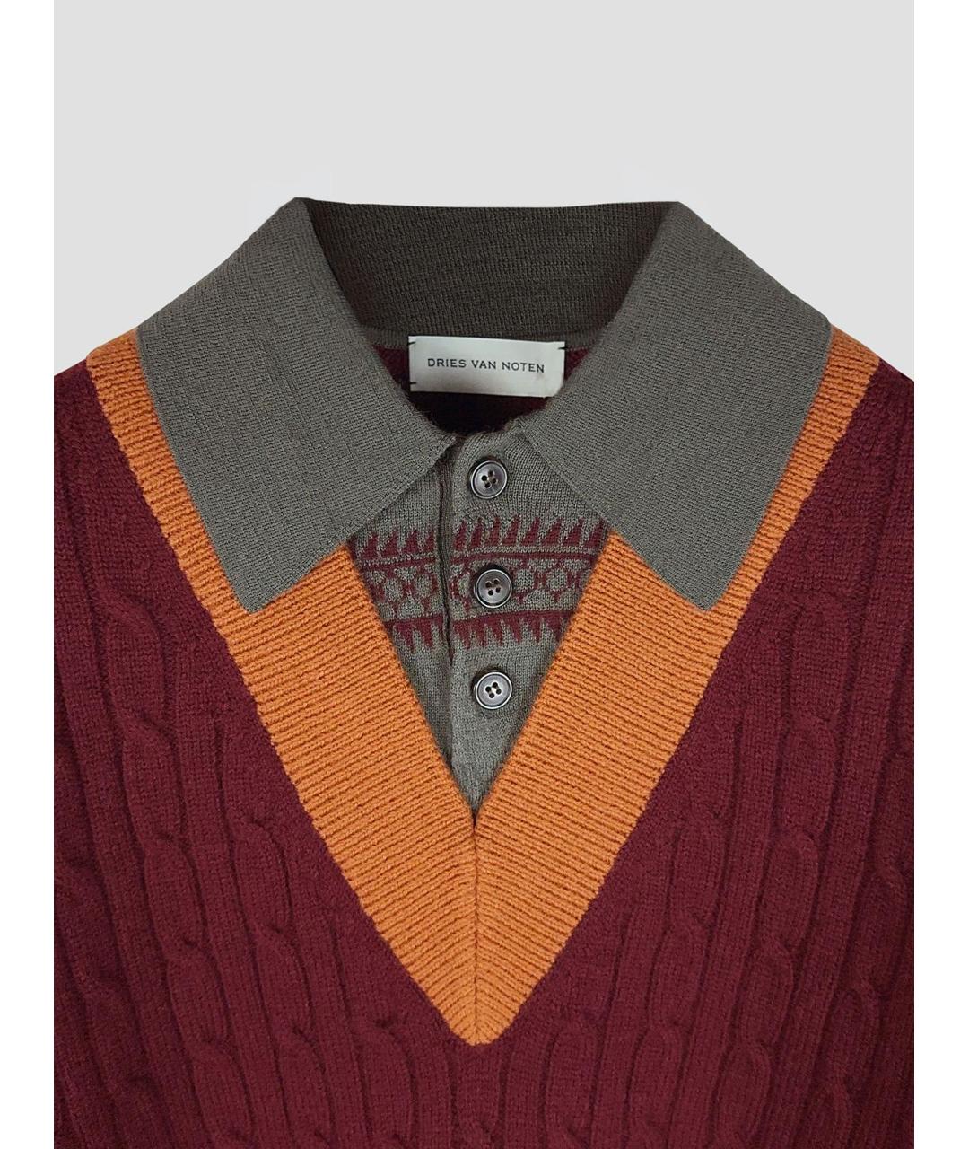 DRIES VAN NOTEN Бордовый джемпер / свитер, фото 3
