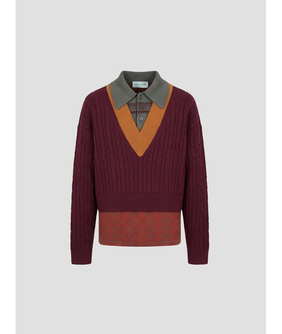 DRIES VAN NOTEN Бордовый джемпер / свитер, фото 4