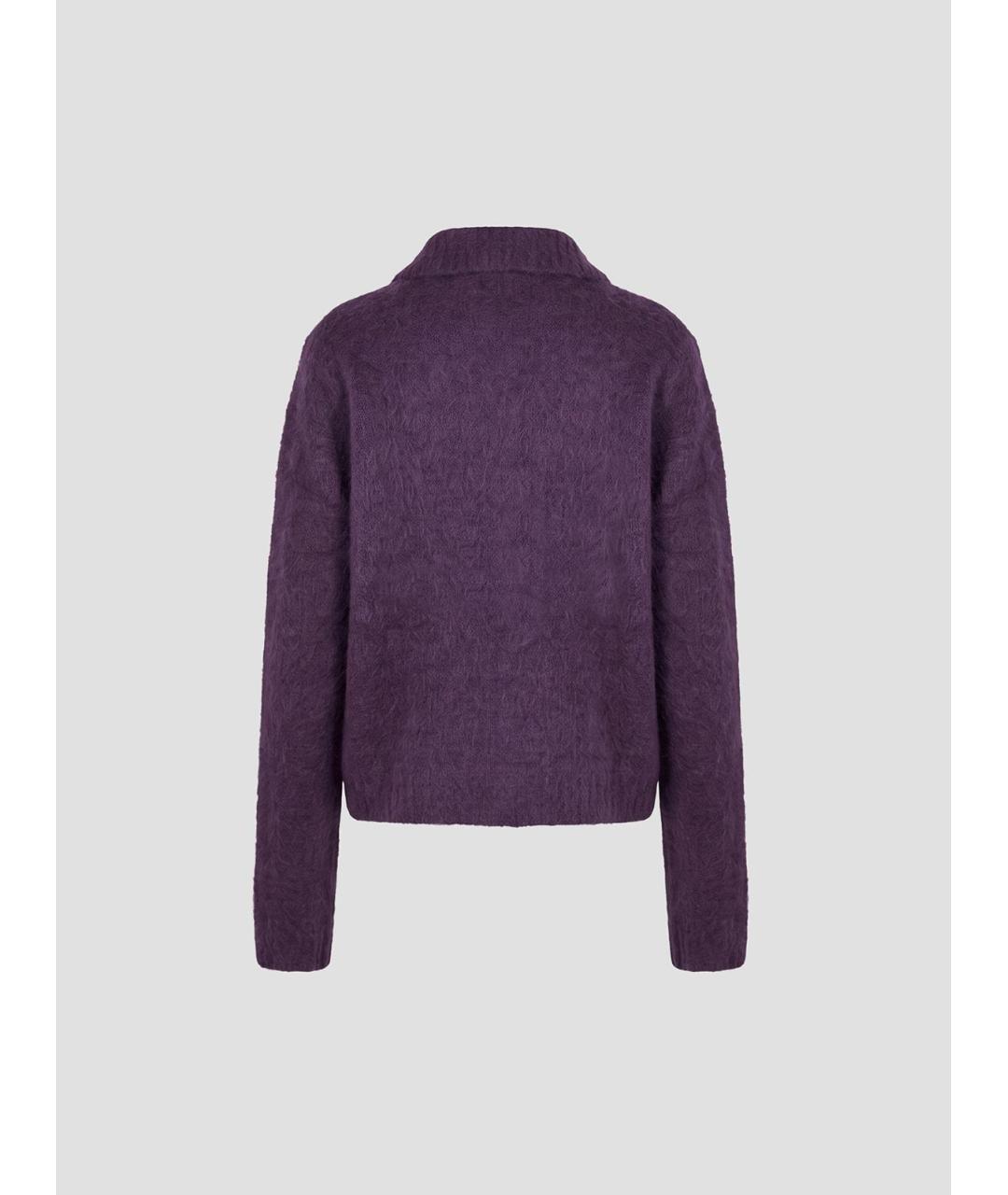 DRIES VAN NOTEN Фиолетовый полиамидовый кардиган, фото 2