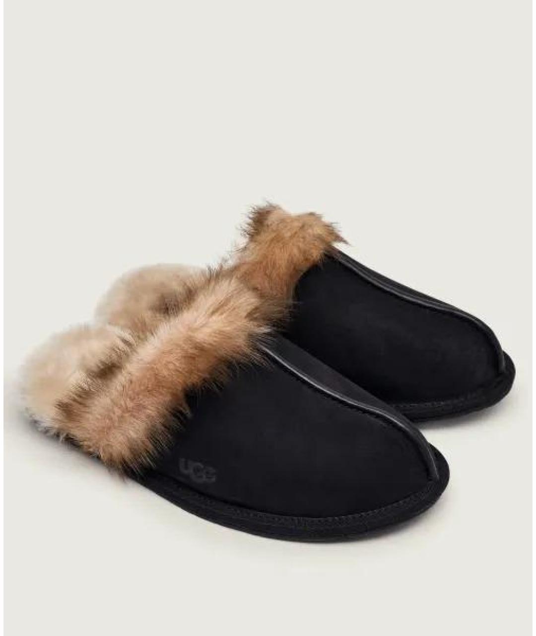 UGG Черные кожаные мюли, фото 3