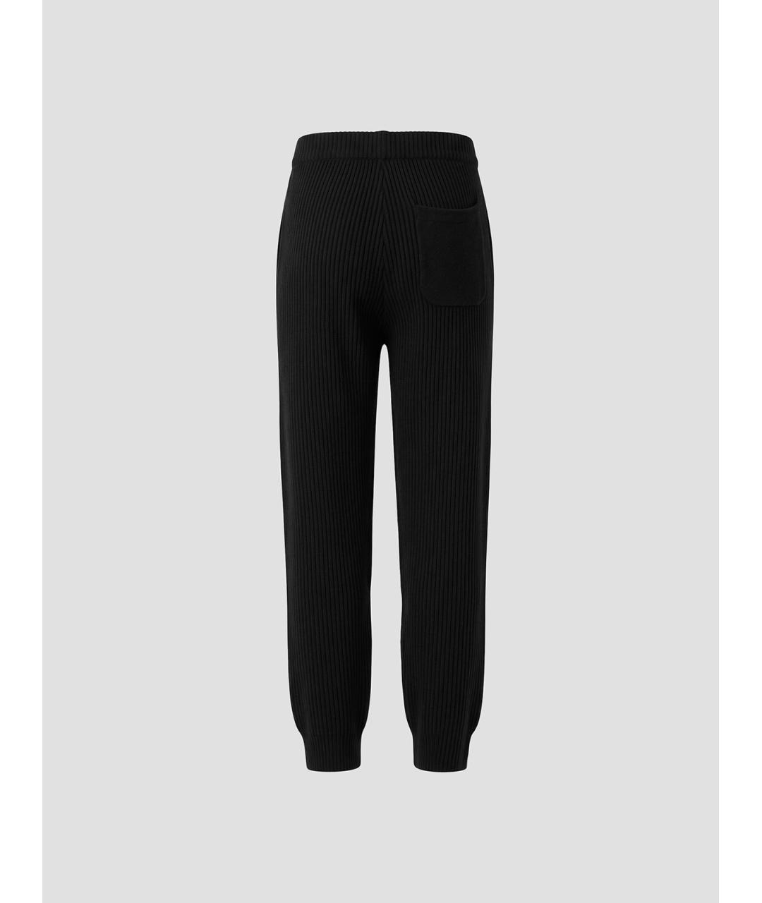 DRIES VAN NOTEN Черные шерстяные повседневные брюки, фото 2