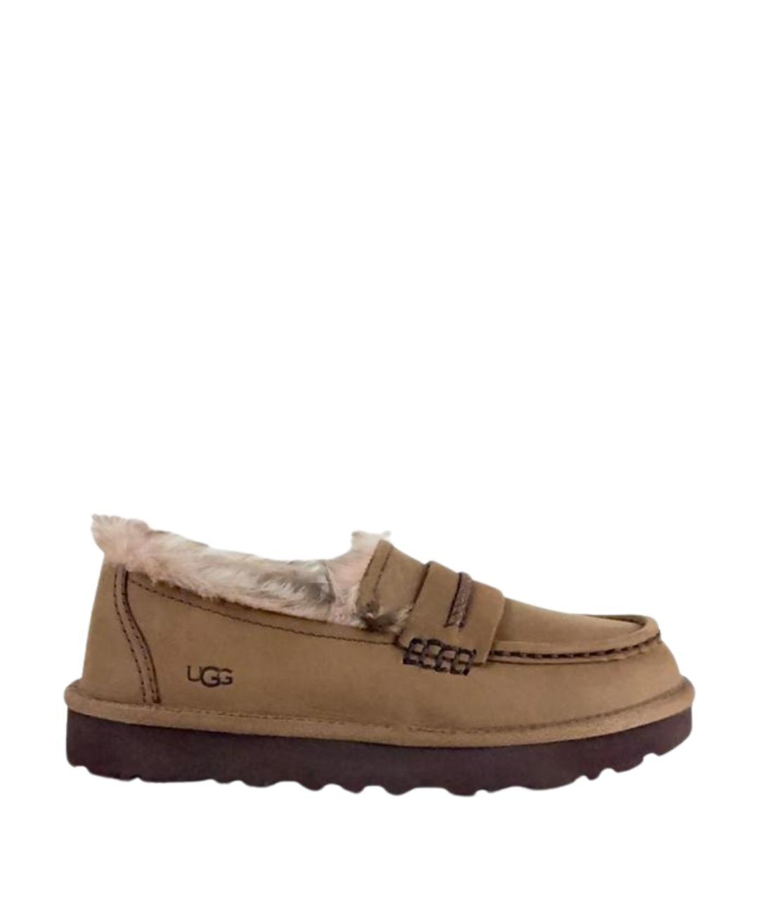 UGG Коричневые кожаные лоферы, фото 1