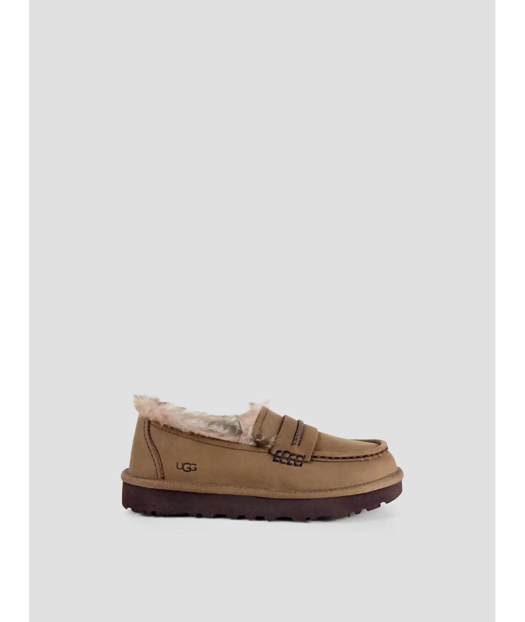 UGG Коричневые кожаные лоферы, фото 4