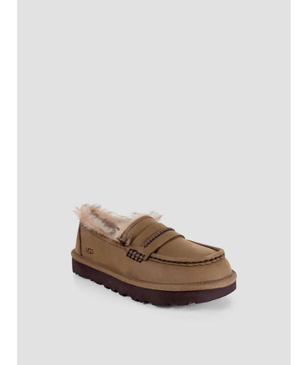 UGG Коричневые кожаные лоферы, фото 2