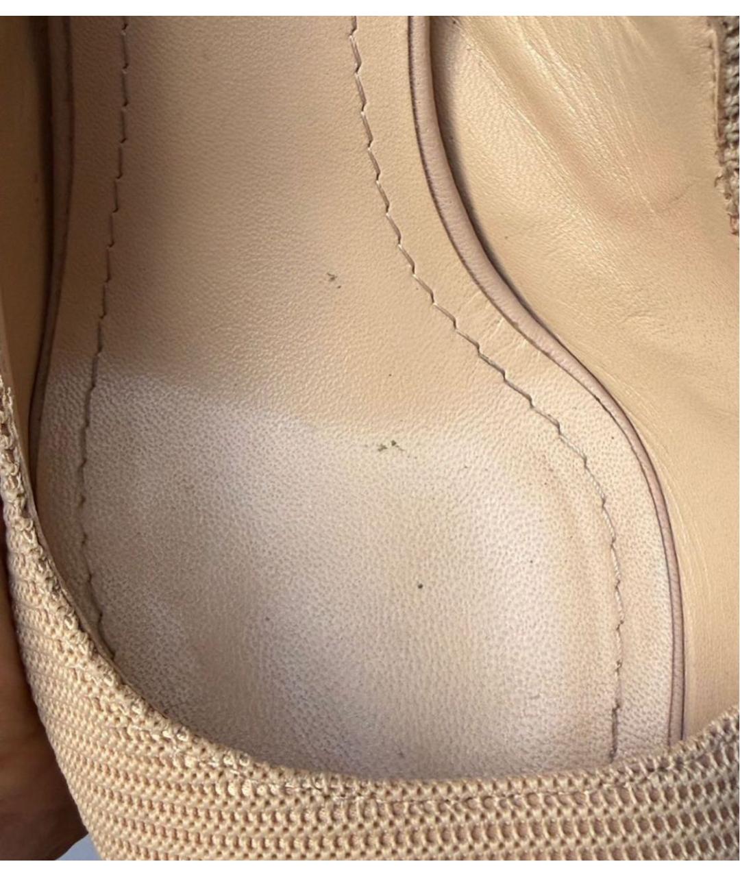 CHRISTIAN DIOR Бежевые кожаные туфли, фото 4