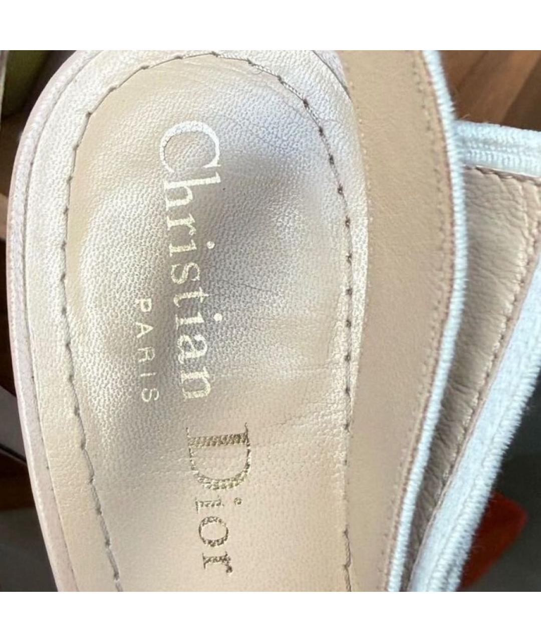 CHRISTIAN DIOR Бежевые кожаные туфли, фото 3