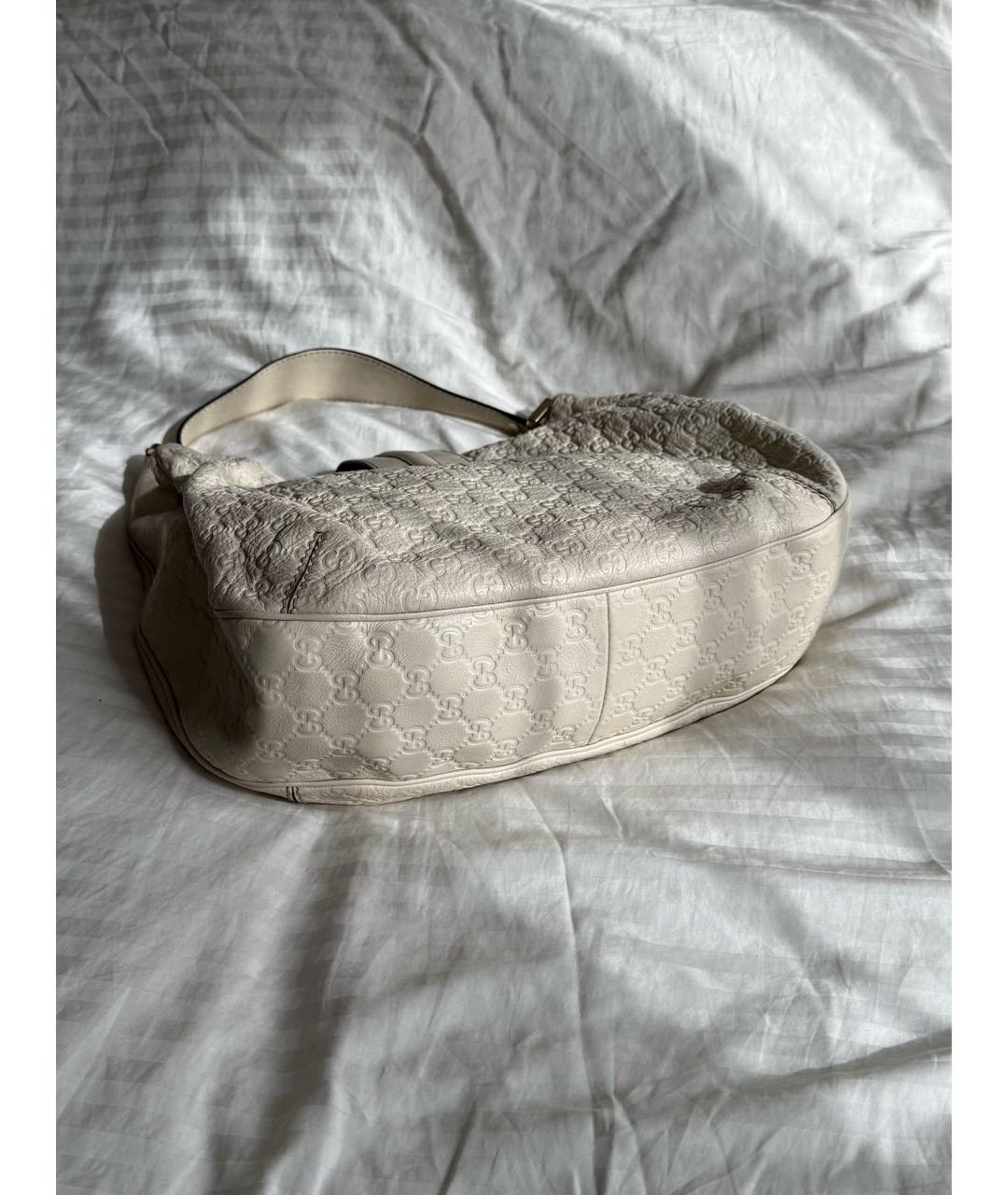 GUCCI Белая кожаная сумка с короткими ручками, фото 3