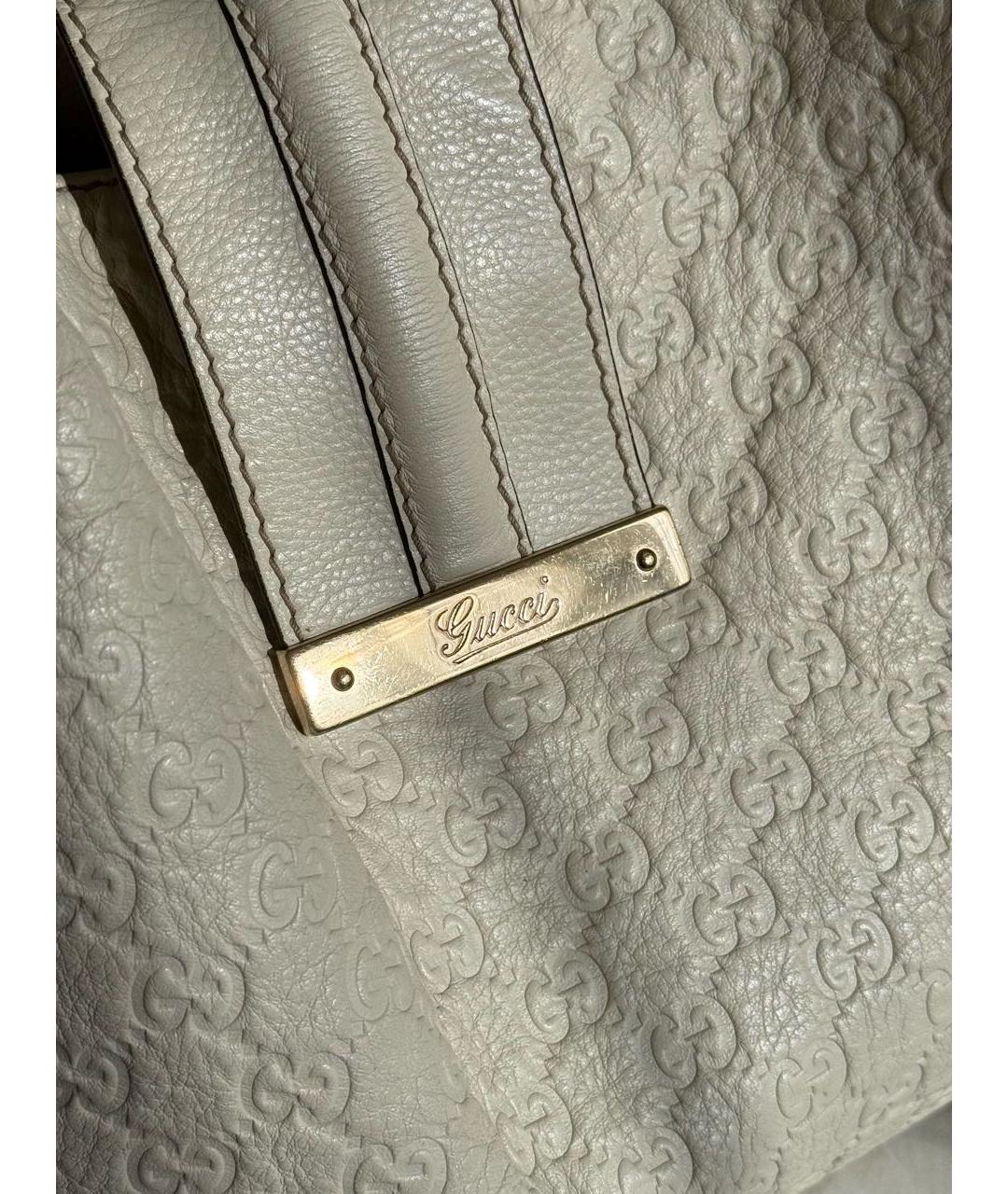 GUCCI Белая кожаная сумка с короткими ручками, фото 5
