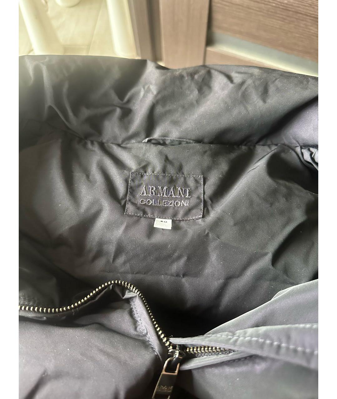 ARMANI COLLEZIONI Темно-синяя полиэстеровая куртка, фото 3