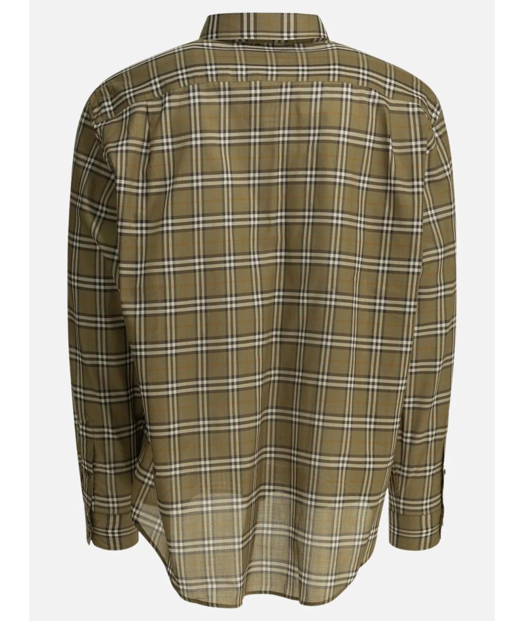 BURBERRY Хаки хлопковая кэжуал рубашка, фото 2
