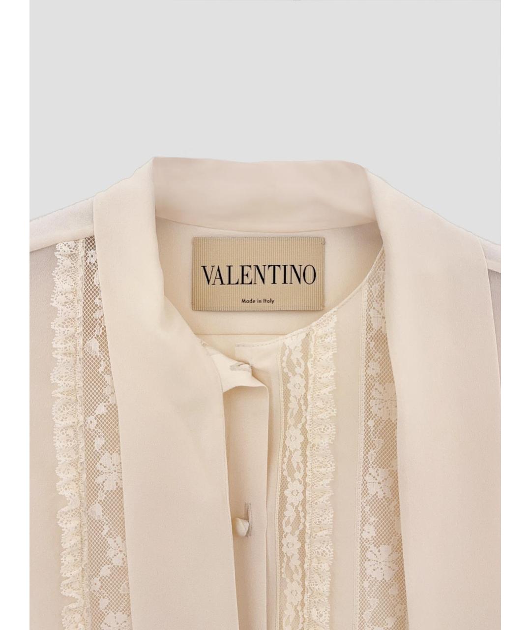 VALENTINO Бежевая шелковая рубашка, фото 3