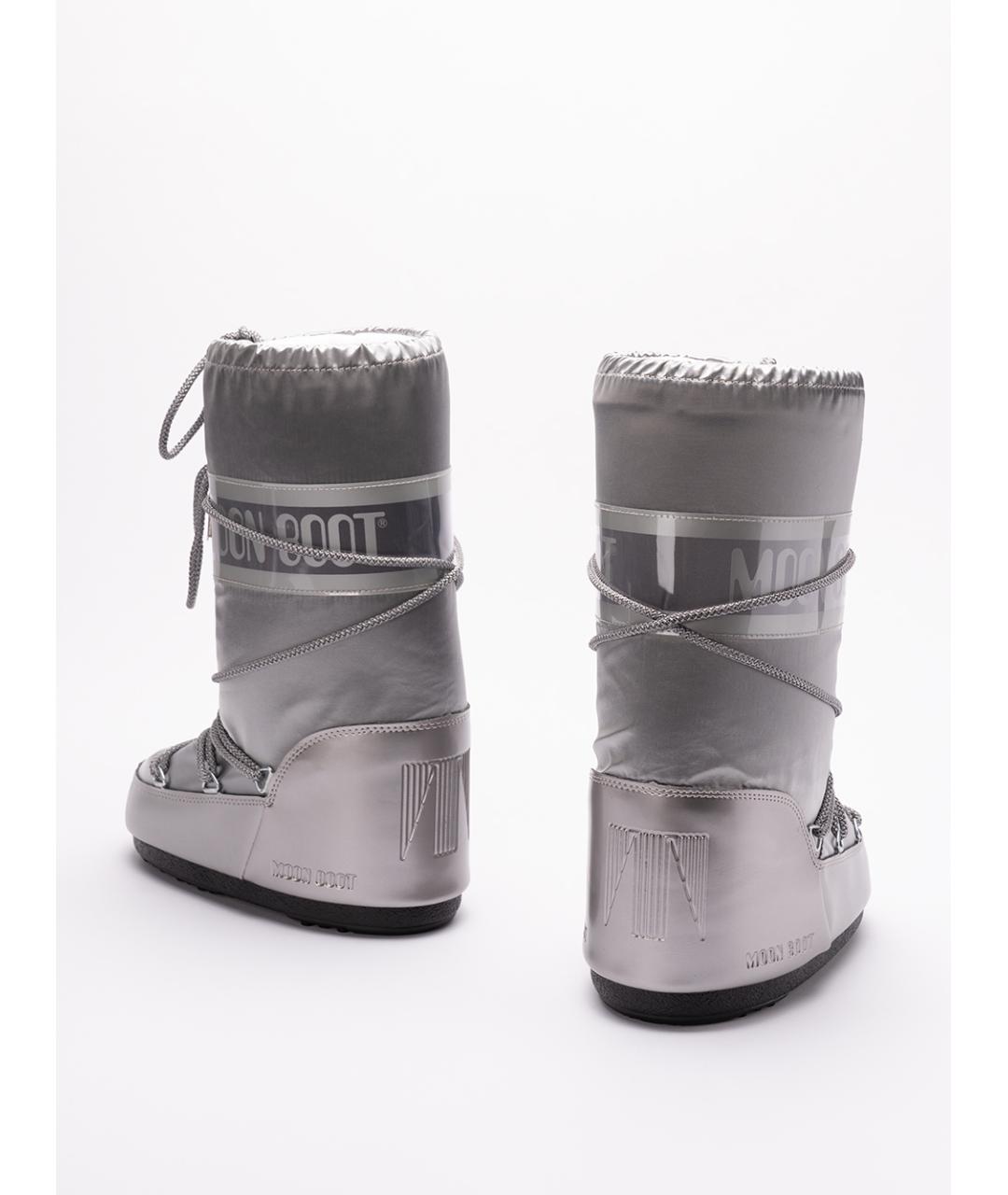 MOON BOOT Серебряные синтетические сапоги, фото 3