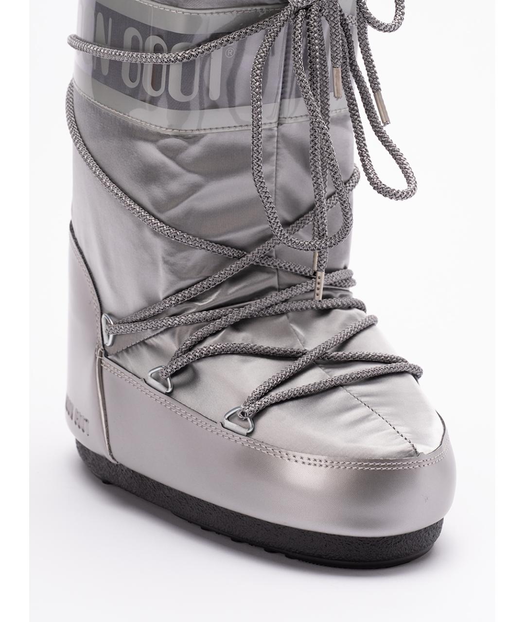 MOON BOOT Серебряные синтетические сапоги, фото 5