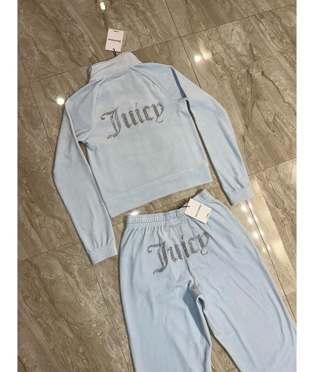 JUICY COUTURE Голубой велюровый спортивные костюмы, фото 5