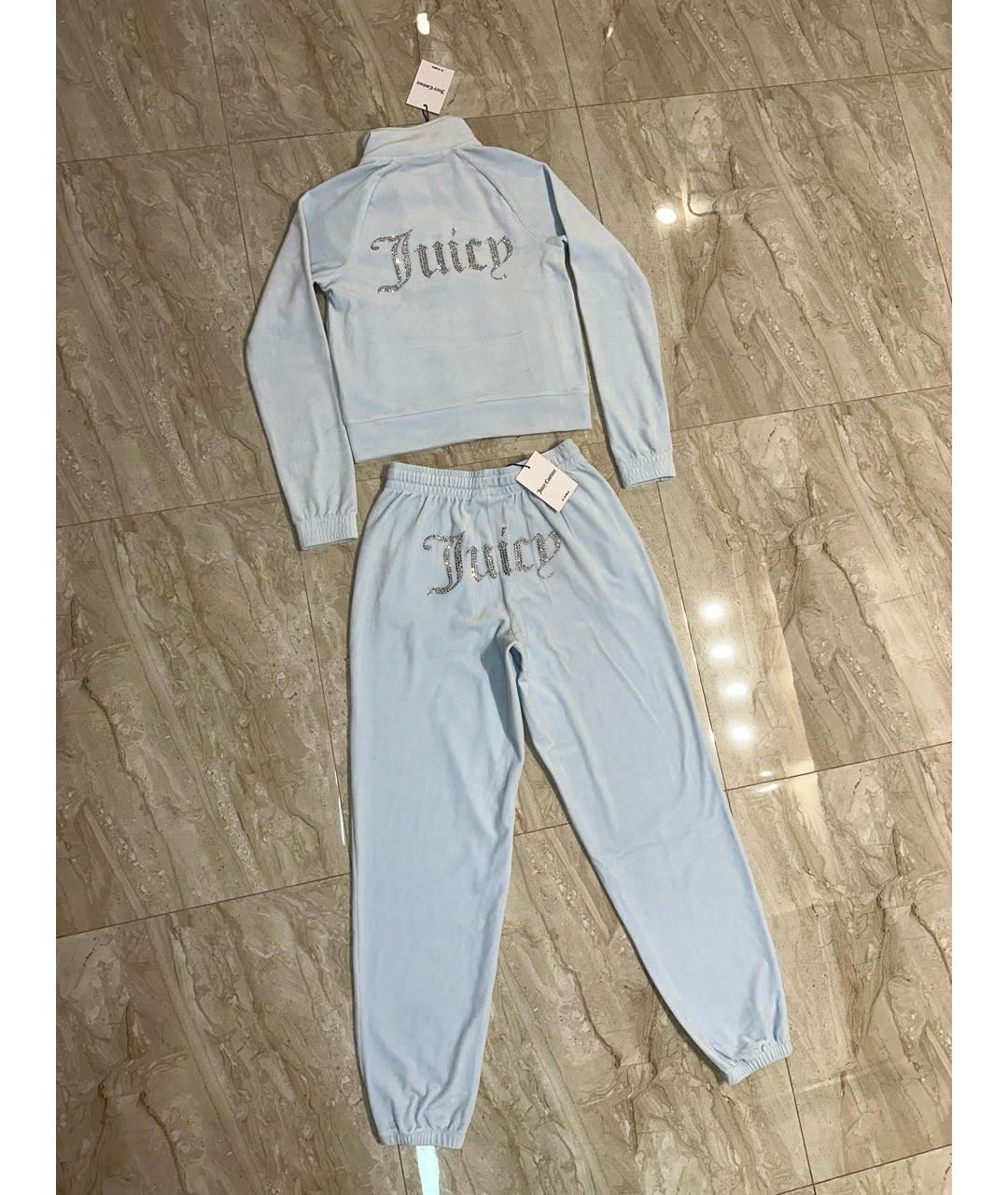 JUICY COUTURE Голубой велюровый спортивные костюмы, фото 2