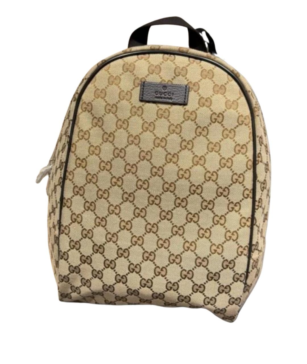 GUCCI Бежевый рюкзак из канвы, фото 1