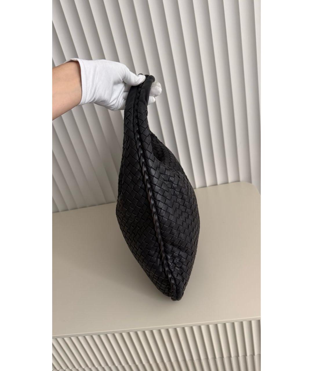 BOTTEGA VENETA Черная кожаная сумка с короткими ручками, фото 2