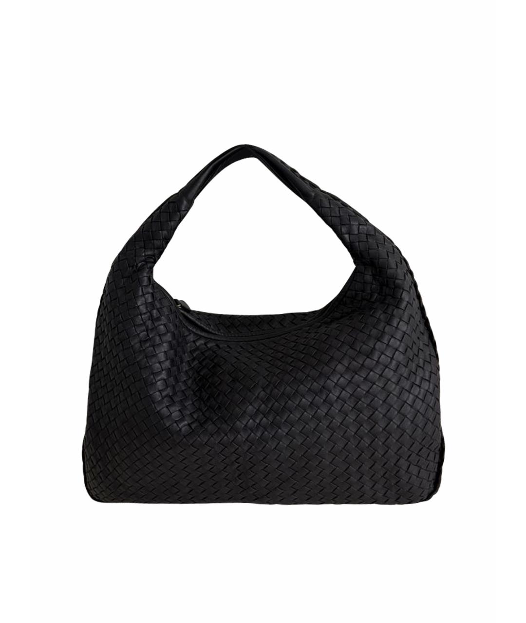BOTTEGA VENETA Черная кожаная сумка с короткими ручками, фото 1