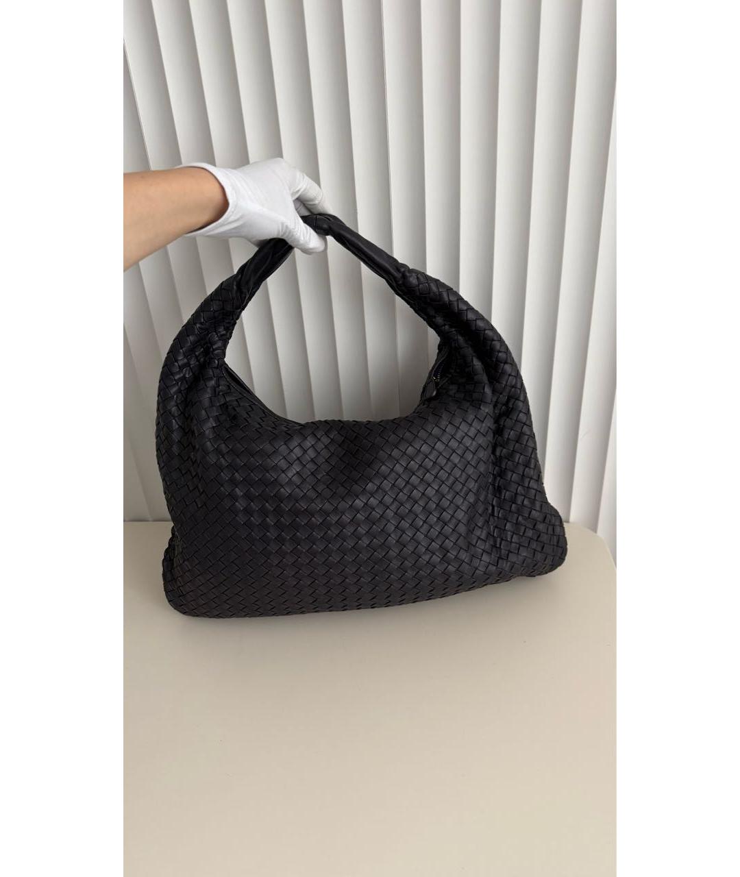 BOTTEGA VENETA Черная кожаная сумка с короткими ручками, фото 3