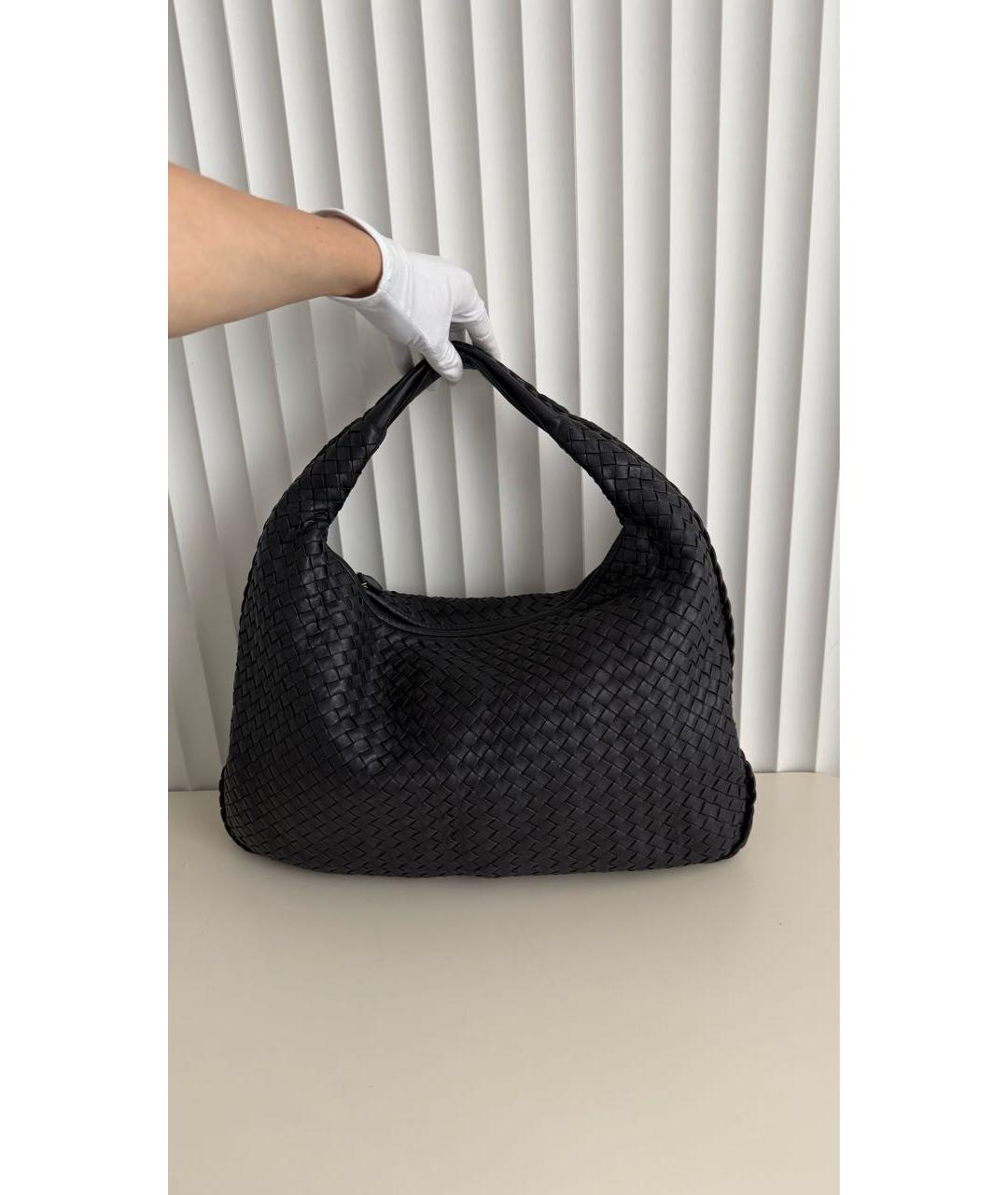 BOTTEGA VENETA Черная кожаная сумка с короткими ручками, фото 9