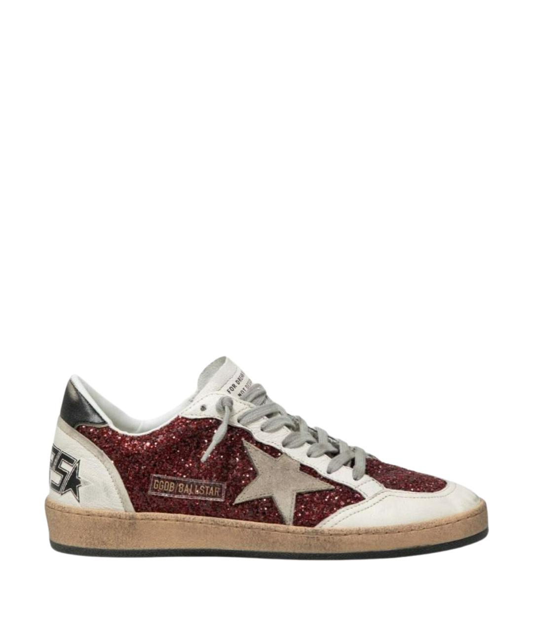 GOLDEN GOOSE Бордовые кожаные кеды, фото 1