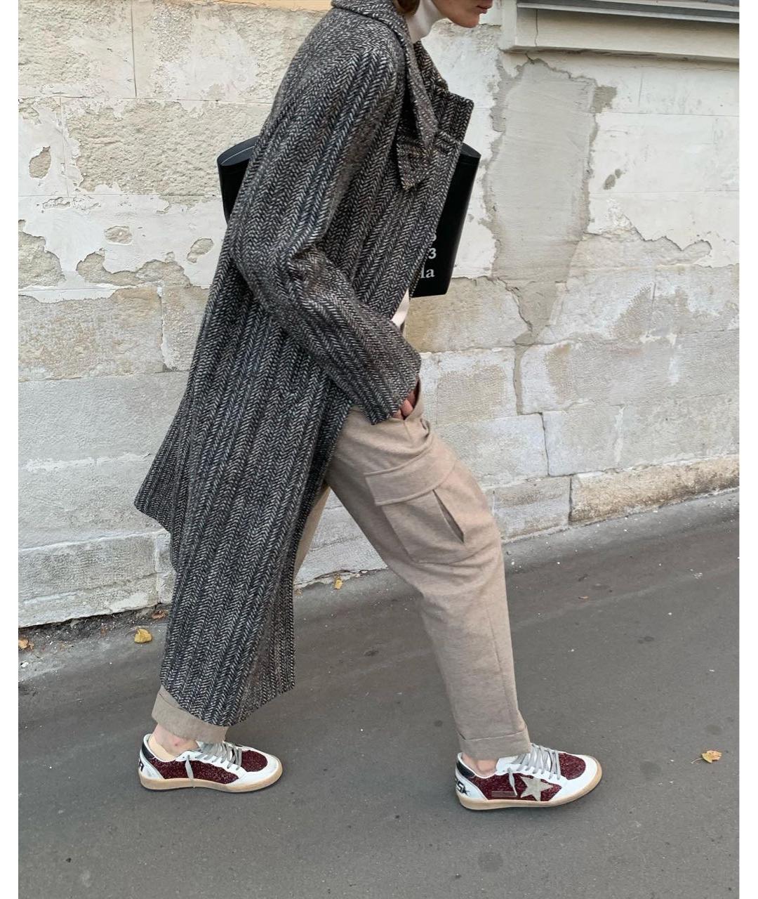 GOLDEN GOOSE Бордовые кожаные кеды, фото 4