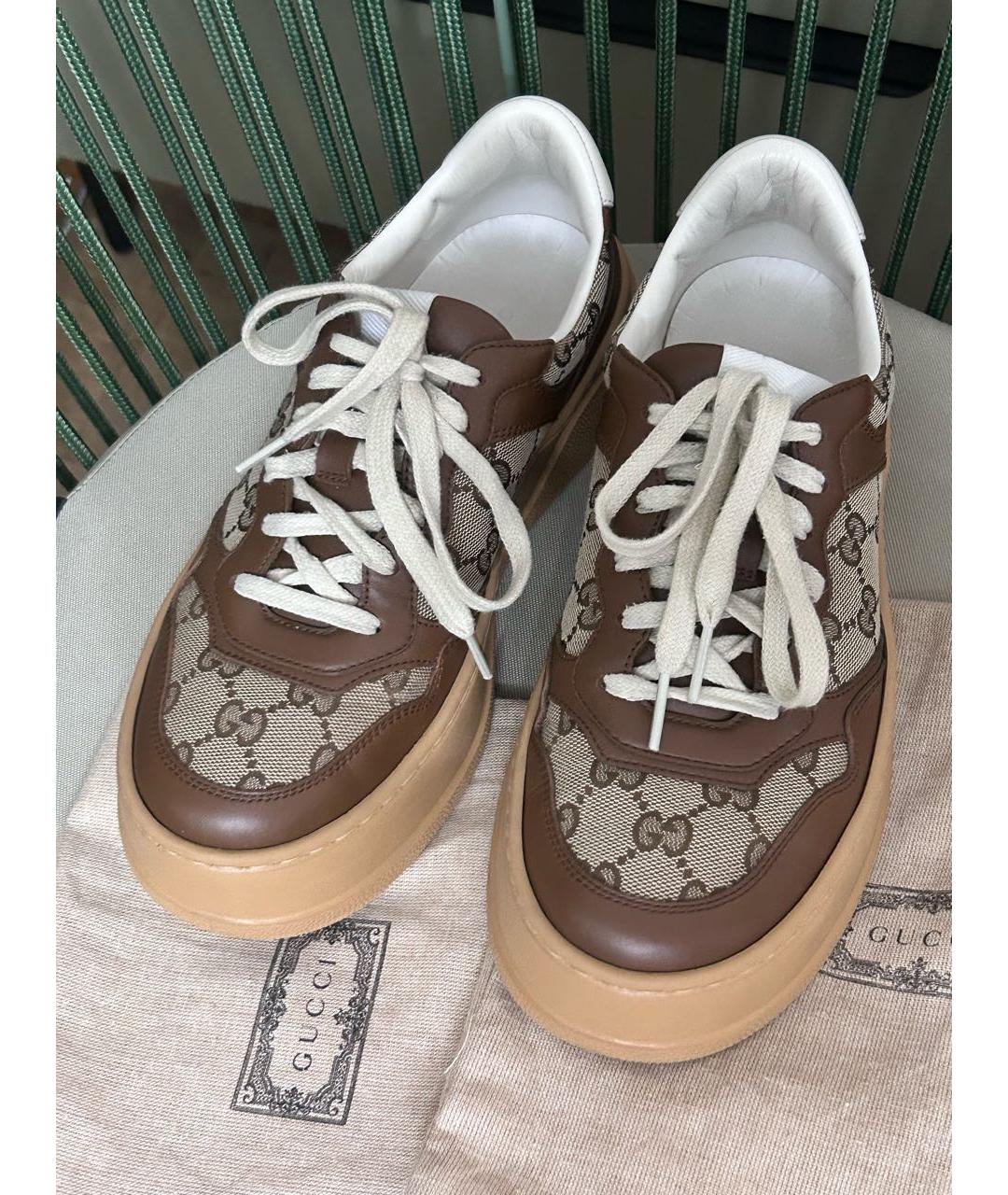 GUCCI Коричневые кеды, фото 2
